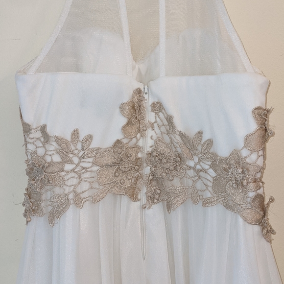 Sleeveless illusion neck party dress sz 1 - Picture 8 of 12
